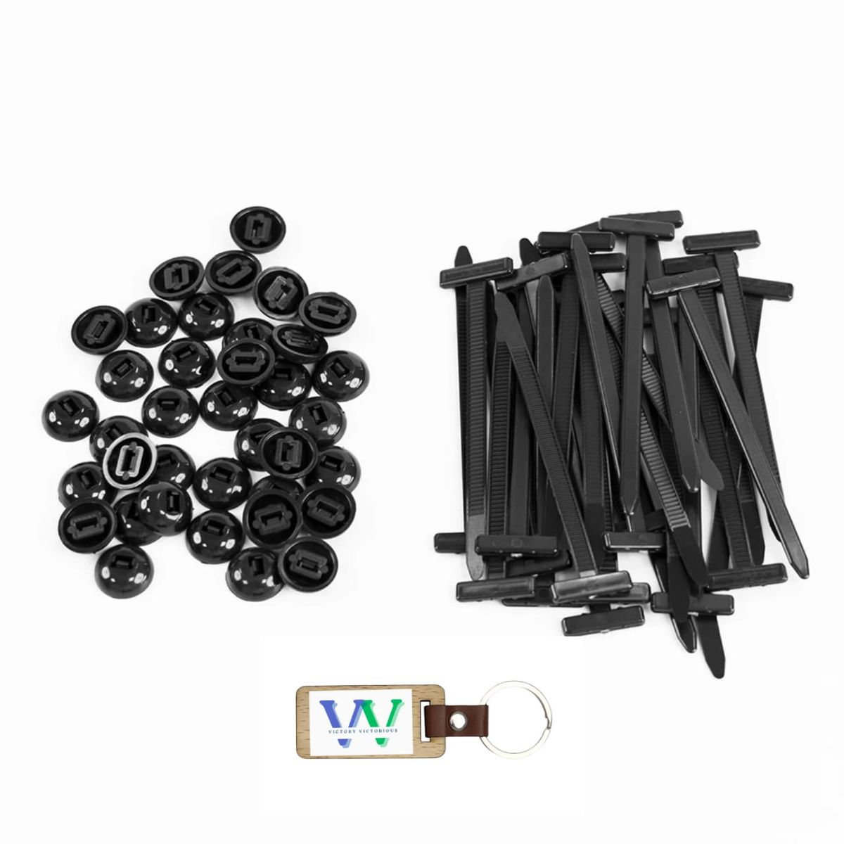 Self- Locking Nylon Cable 50PCs With VV Engravable Key Ring