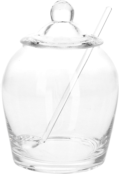 Olive Glass Jar with Lid &amp; Spoon