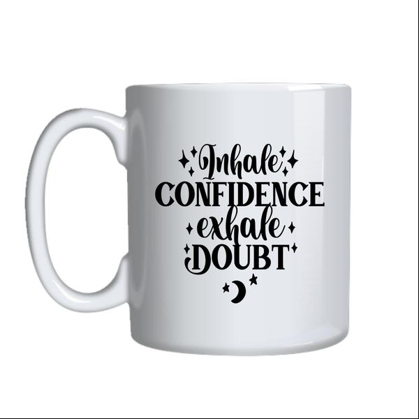 Inhale Coffee Mugs Trendy Motivational Graphic Cup Design Present 042