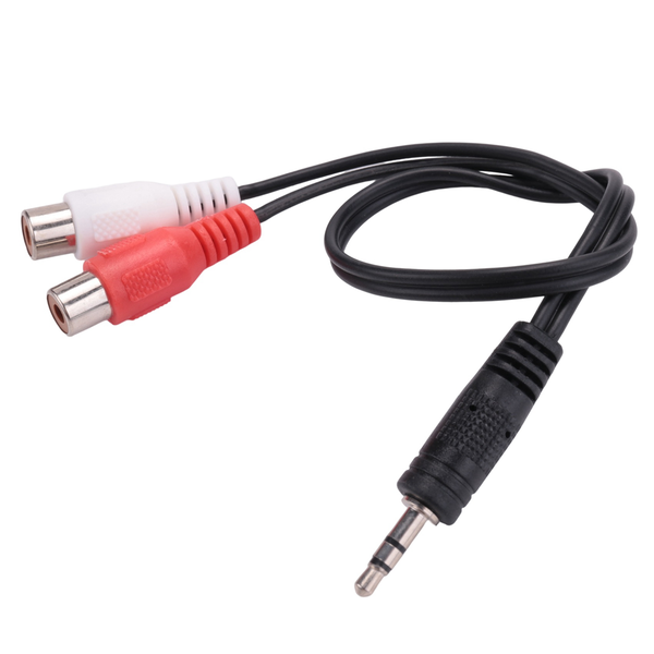 3.5mm stereo adapter headphone jack to 2 audio cable, Male 2x Female