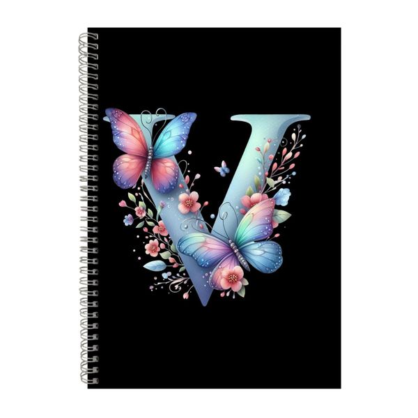 Butterfly V A4 Notebook Spiral Lined Trendy Note image