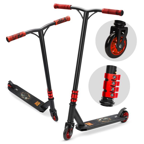 BOLDCUBE Deluxe Stunt Scooter | Kids 8-12 | ABEC9 | 4-Bolt Clamp | 7+ yrs