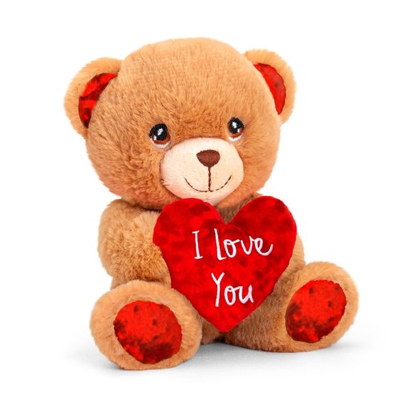Keeleco Valentine Brown Bear with Love Heart (20cm)