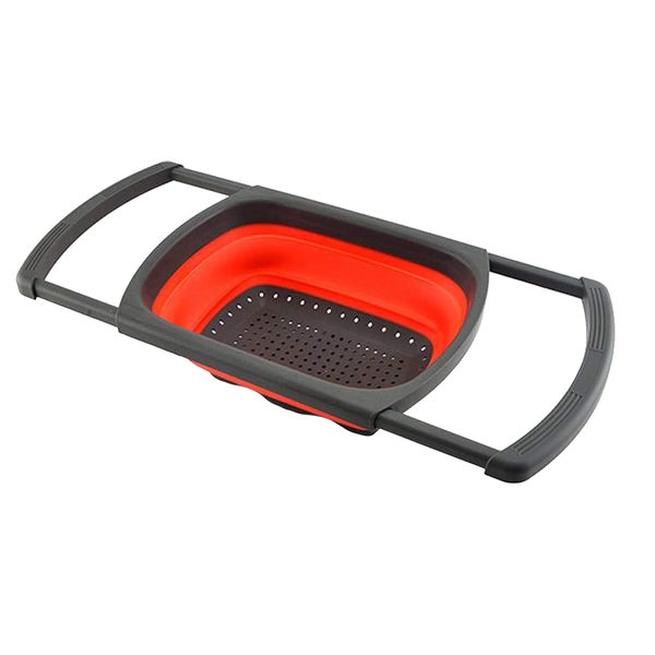 Foldable Kitchen Vegetable Drain Basket Over the Sink Colander