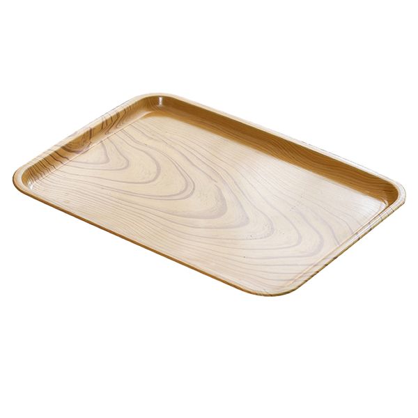 Home Kitchen Decor Wood Grain Dinnerware Serving Tray - 36cm