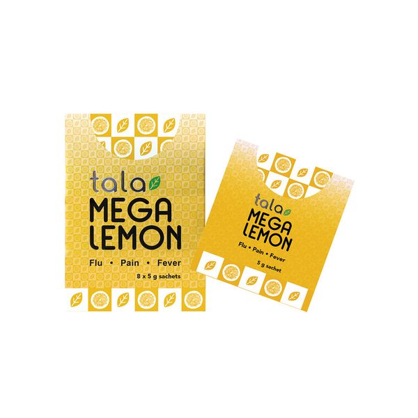 Mega range Mega lemon Box Powder. 8 x 5 g sachets