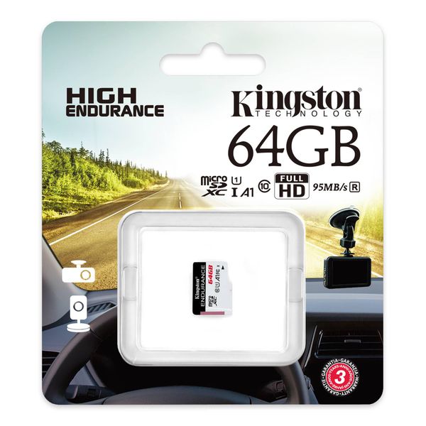 Kingston 64GB microSDXC Endurance 95R/30W C10 A1 UHS-I Card Only