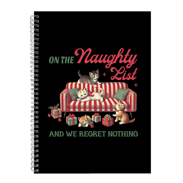 Cats Christmas Naughty List Writing Notepad Gift Idea Notebook A4 402