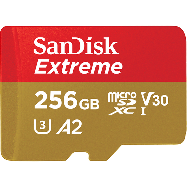 SanDisk Extreme microSD UHS I Card 256GB 170MB/s Read, 80MB/s Write