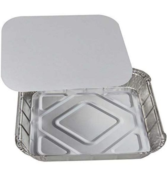 Foil Trays with Board Lids - Medium Square (Pack of 10)
