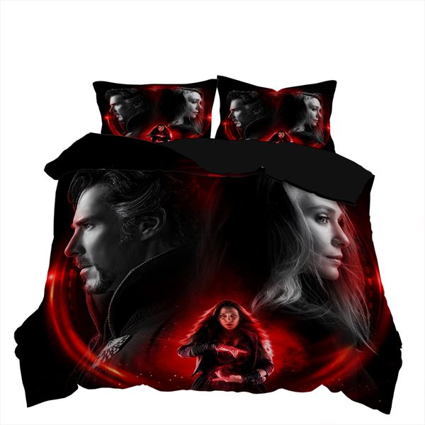 Avengers / Dr Strange &amp; Wanda 3D Printed Double Bed Duvet Cover Set