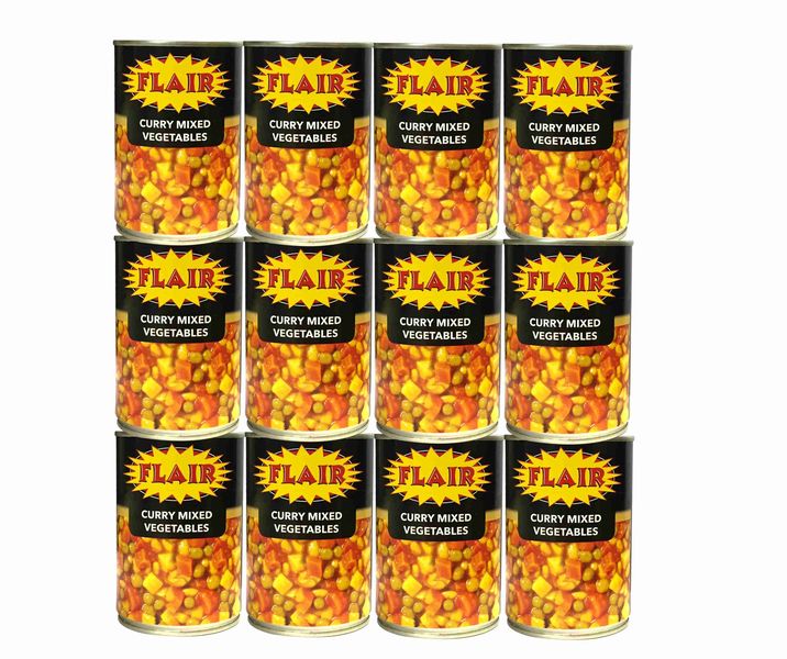 12 x 410g Flair Curry Mixed Vegetables