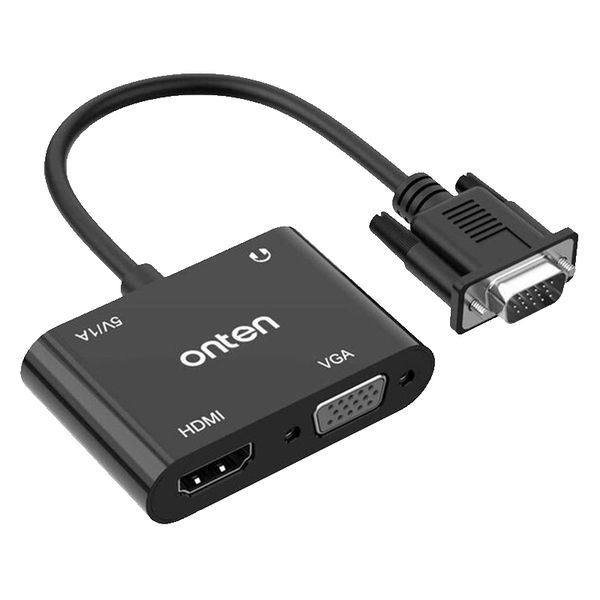 Onten VGA to FHD HDMI + VGA with Audio Converter Adapter