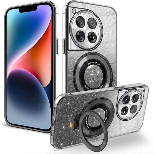 Glitter Clear Silicone Magnetic Ring Stand Compatible With Xiaomi Redmi A5