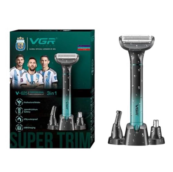 VGR V-625 Professional 3-IN-1 Men's Grooming Kit, Body, Nose, Ear &amp; Eyebrow
