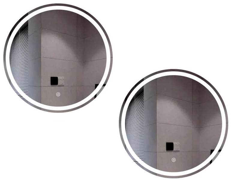 2 Pack-Round smart bathroom mirror with LED lights