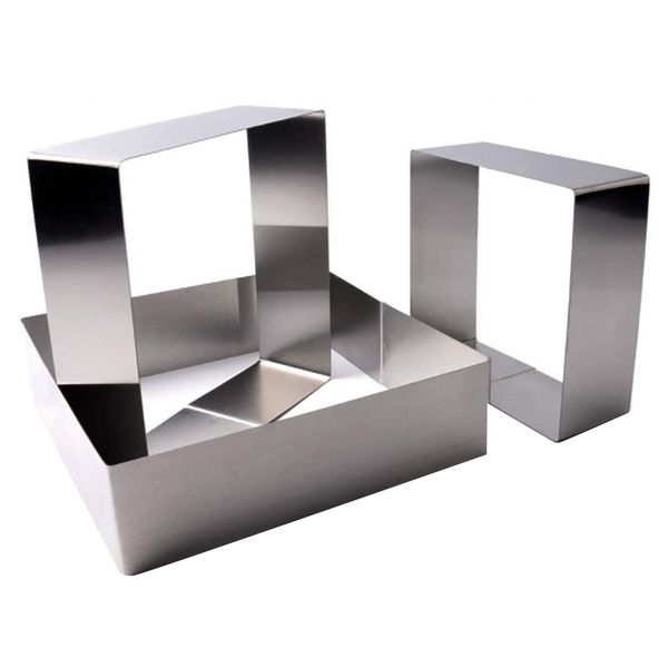 Set Of 3 Cake Molds Rings Square Mousse Mold Mould Baking Tool