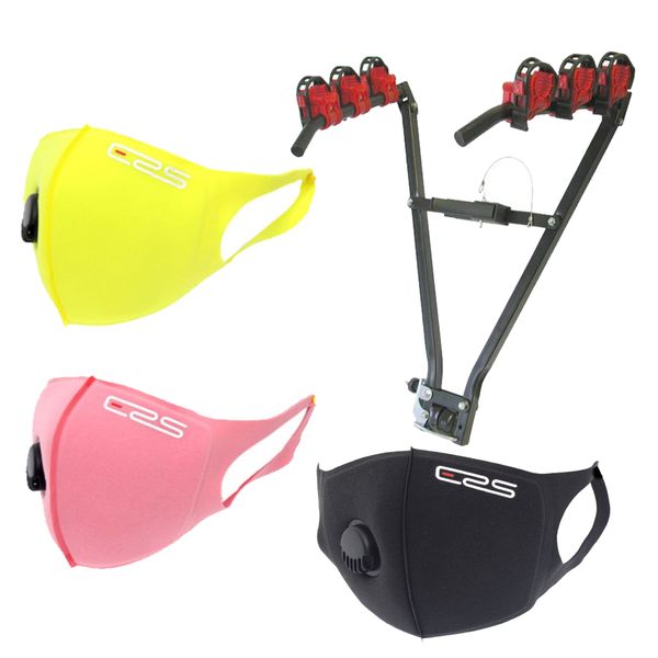 Bicycle Rack 3 Rear Tow Hitch Fitting &amp; 3 x ERS Protective Face Masks
