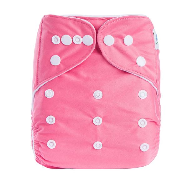 Baby Plain Dark Pink Cloth Diaper One Size Fits image