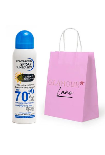 Continuous Spray Sunscreen with Collagen (Spf 70+) &amp; Glamour Lane Bag