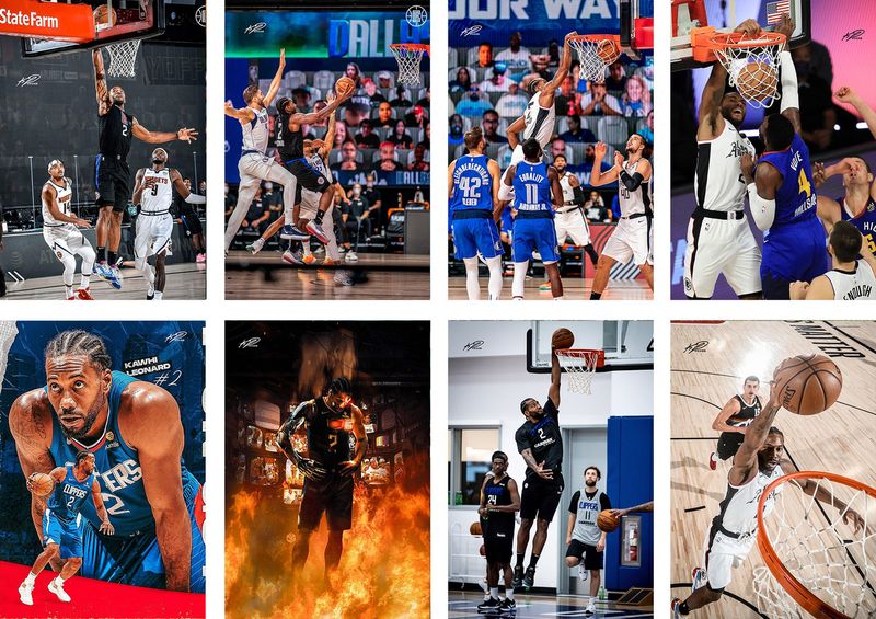 8 Pieces NBA Kawhi Leonard Posters Frameless 11.5x16.5 Inch
