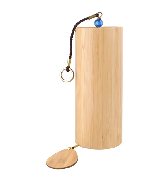 Wind Chime, 16.5 × 6.5 cm, Light Brown, Bamboo/Metal