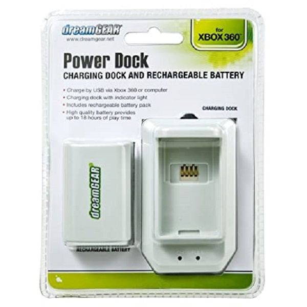 Dreamgear 2 in 1 Bundle Power Dock for XBOX 360 Batttery &amp; Charger