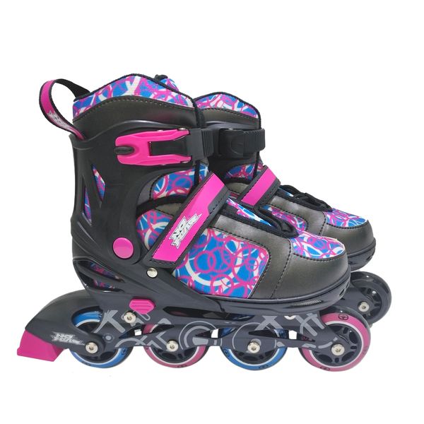 No Fear - Adjustable Junior Inline Skates - Pink &amp; Blue