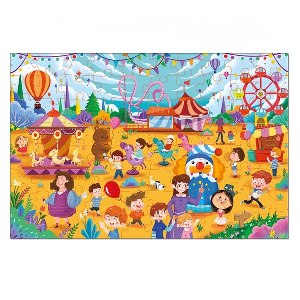 Set of 80 Kids Educational Activity Amusement Park Day Jigsaw Puzzle Toy