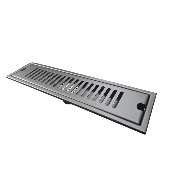 High End 60cm by 10cm Shower Channel Drain - Matte Black