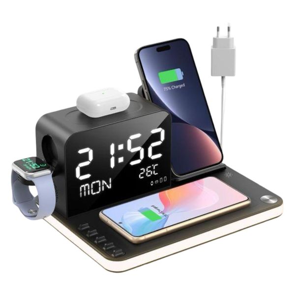 GC Wireless Charging Station With LED Display Clock Night Light