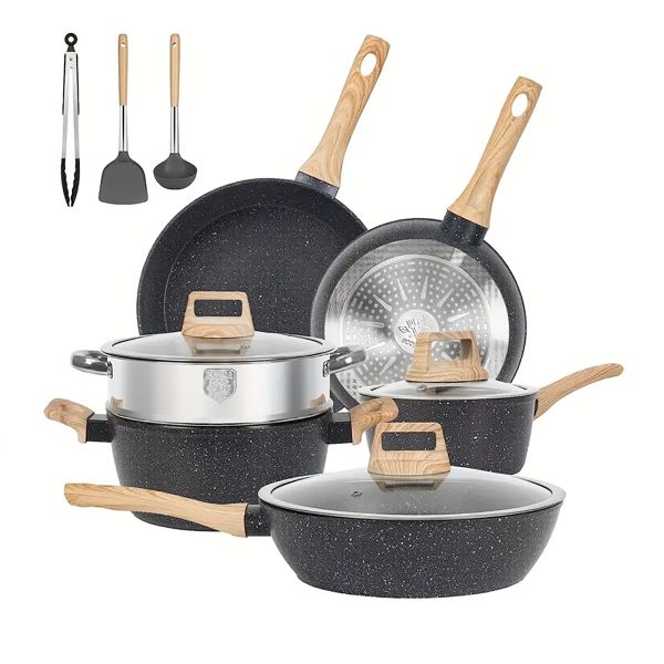 12Piece Pots and Pans Set Non Stick Cookware Sets Cooking Pans for Kitchen