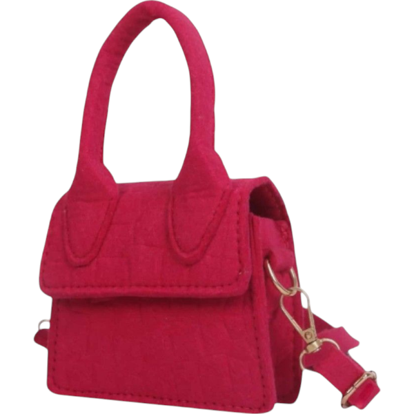 Mini Crocodile Embossed Felt Crossbody Bag With Adjustable Strap - Black