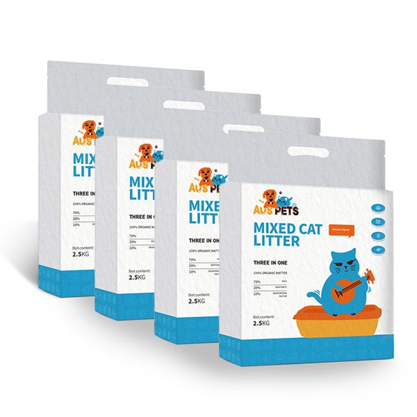 Mixed Tofu Cat Litter Durable, Dust Free Litter , 10kg 4 Bags