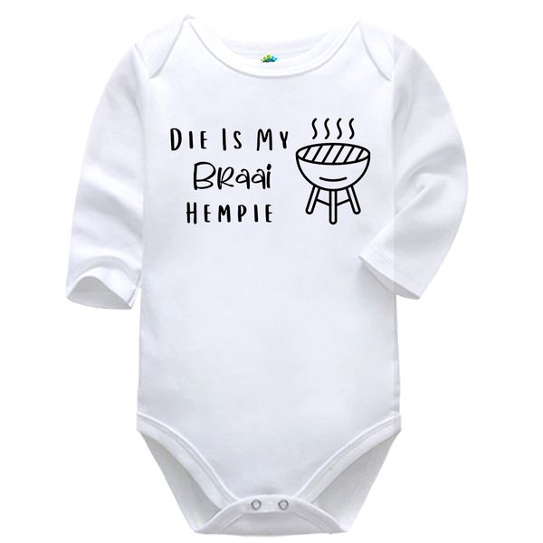 Die Is My Braai Hempie Afrikaans Baby Vest Bodysuit Onesie Long Sleeve