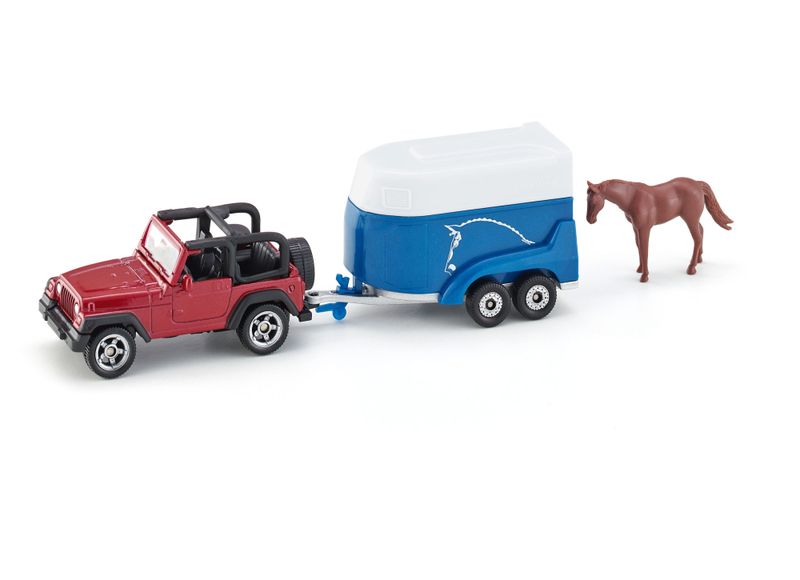 Siku Jeep with Trailer &amp; Horse (15cm long)