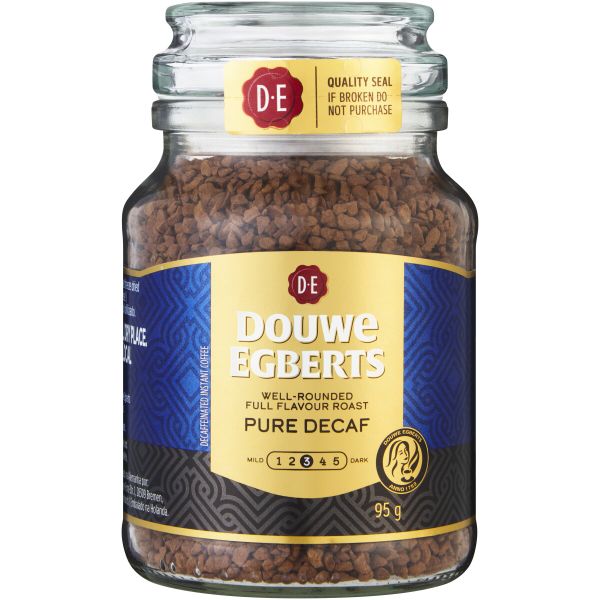 Douwe Egberts Pure Decaf Instant Coffee - 95g Small Jar