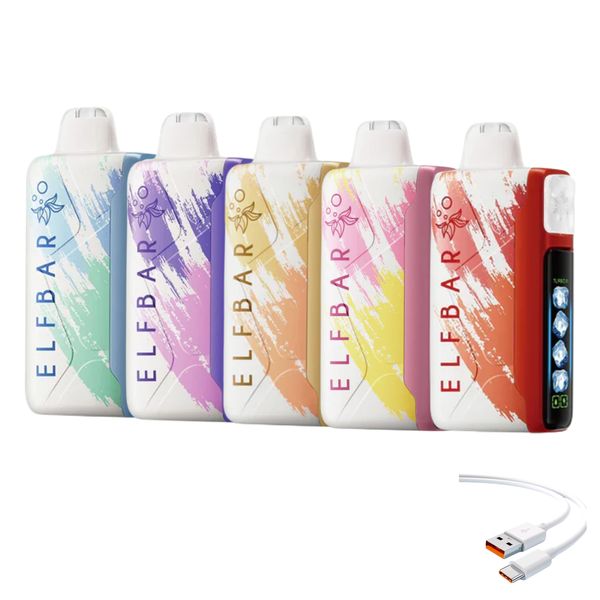Elfbar Ice King 25000 Puffs Variety Mix + DiscoVape Charging Cable (5 Pack)