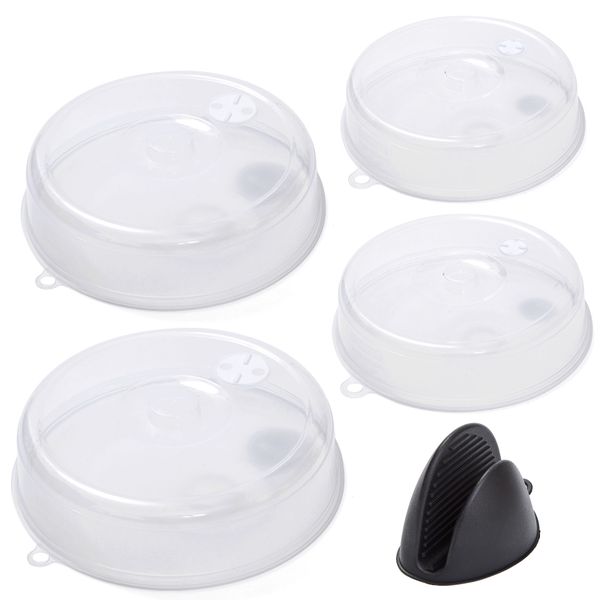Chenshia 4-Piece Anti-Splash Microwave Cover Set with Oven Glove