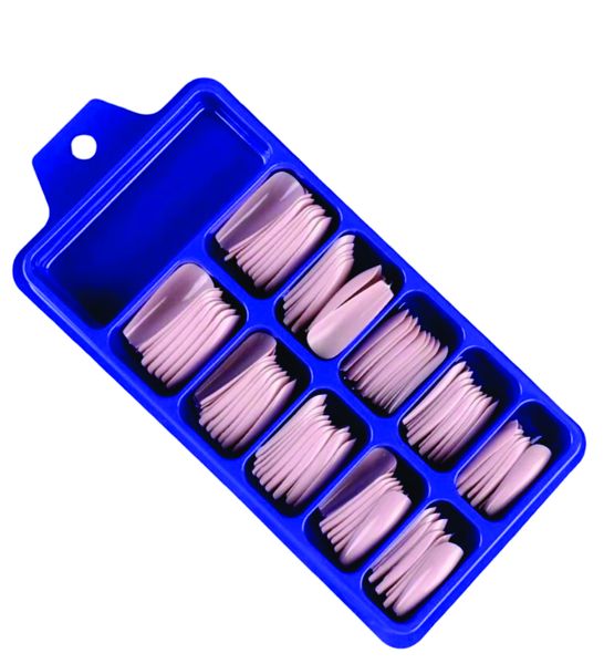 Nude Pink Coffin Extra Long Full Cover Fake Nail Tips - 100pcs Box