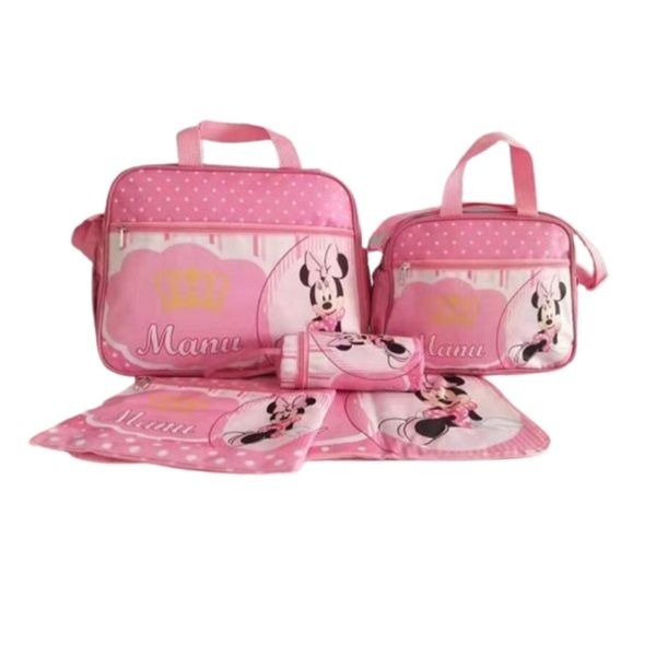 5 Piece Multifunctional Set Baby Changing Diaper Nappy-Pink