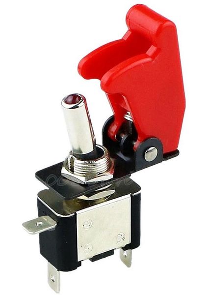 Red Led Toggle Switch, Safety Aircraft Flip Up Cover Guard Red
