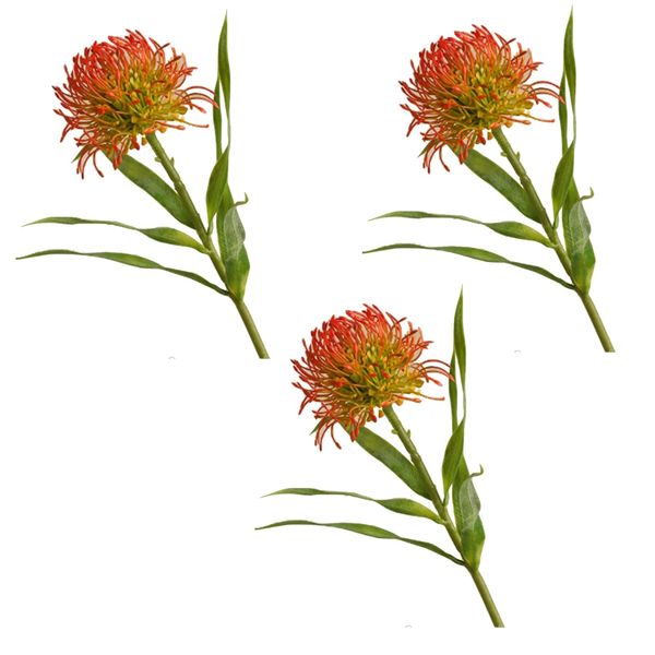 Decor Artificial Tabletop Decoration Protea Flower Set Of 3 -50cm