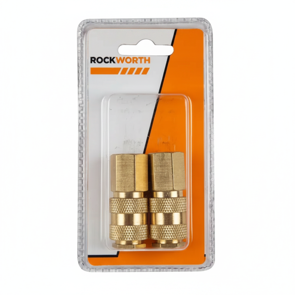 Rockworth 1/4 Inch Female Quick Couplers - 2 Piece Set