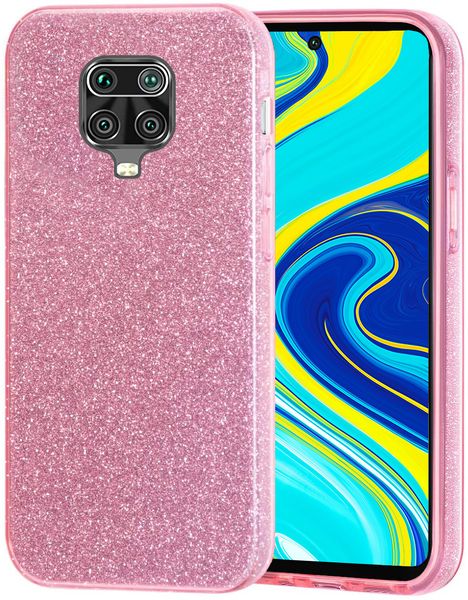 Tekron Glitter Sparkle Bling Case for Xiaomi Redmi Note 9S / 9 Pro - Pink