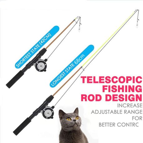 Cats Interactive Telescopic Fishing Rod Feather Toy