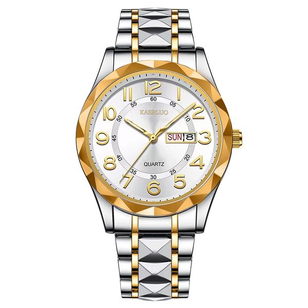 KASRLUO Middle aged Elderly Watch Men's Fashion Waterproof Nigh