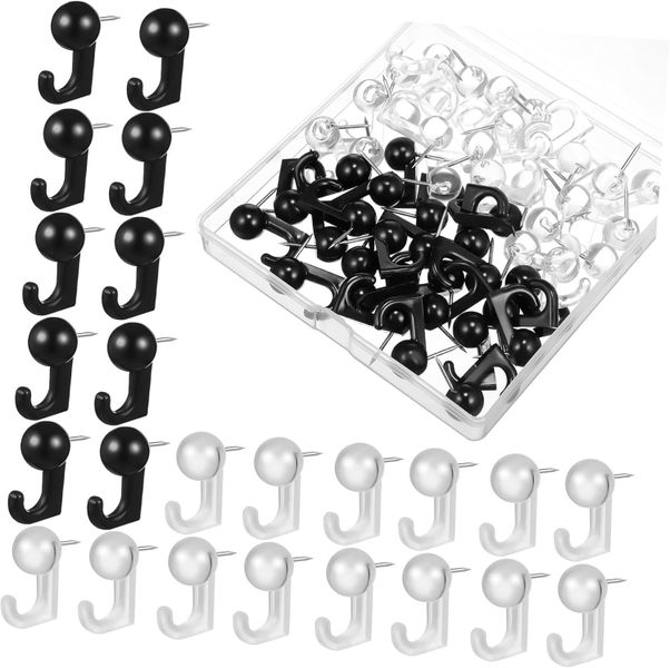 Sturdy Steel Plastic Thumbtack Hooks 50pcs/Box for Wall Office Classroom