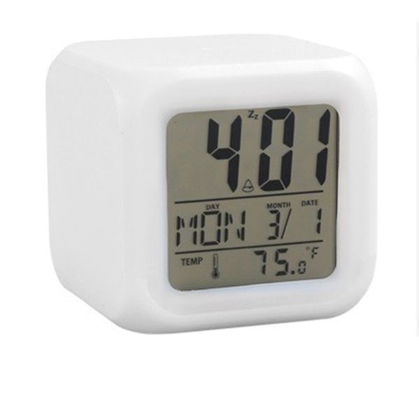 7 Color Change LED Digital Alarm Clock With Date Alarm With Thermometer