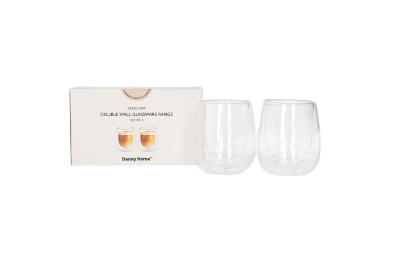 Danny Home Double Walled Cappuccino Glasses - 200ml